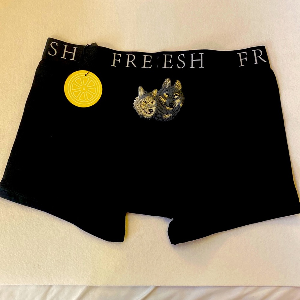 Howl at the moon. Wolf Pack Black Boxer Briefs Fresh Large